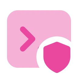 Terminal shield icon, Flat style