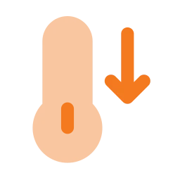 Thermometer cold icon, Flat style