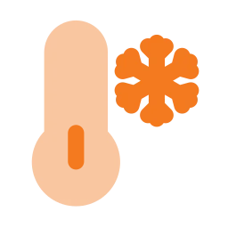 Thermometer snow icon, Flat style