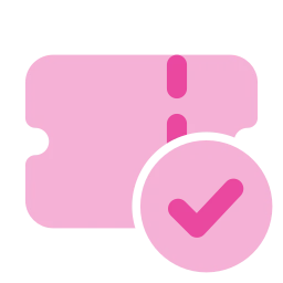 Ticket check icon, Flat style