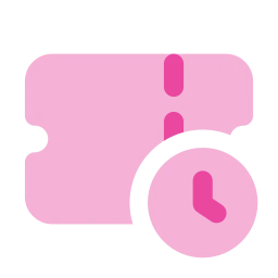 Ticket clock icon, Flat style