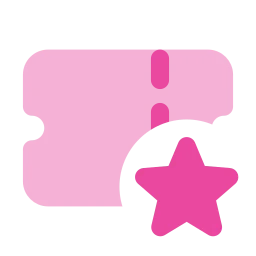 Ticket star icon, Flat style