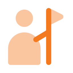 Tour guide icon, Flat style