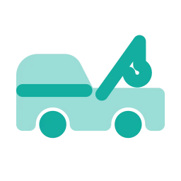 Tow truck icon, Flat style