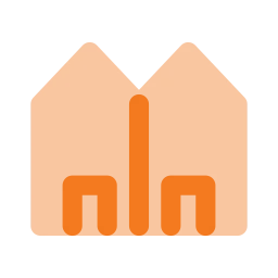 Townhouse icon, Flat style