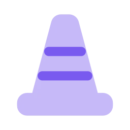 Traffic cone icon, Flat style