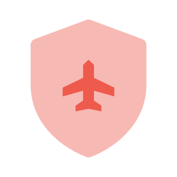 Travel insurance icon, Flat style