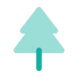 Tree pine icon, Flat style