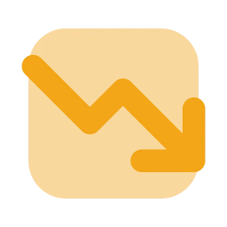 Trending down icon, Flat style