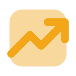 Trending up icon, Flat style