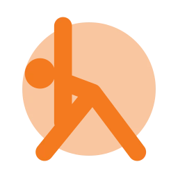 Triangle pose icon, Flat style