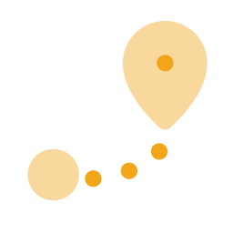 Trip route icon, Flat style