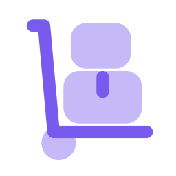 Trolley hand icon, Flat style