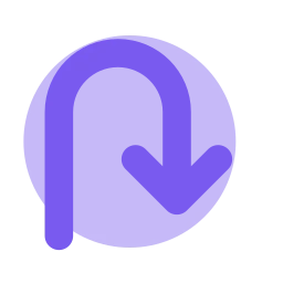 U turn icon, Flat style