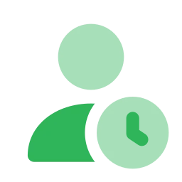 User clock icon, Flat style