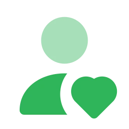 User heart icon, Flat style