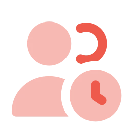 Users clock icon, Flat style