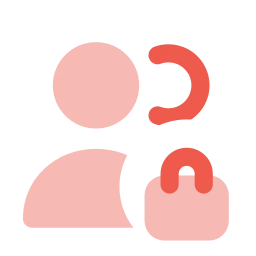 Users lock icon, Flat style