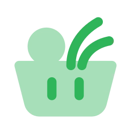 Vegetable basket icon, Flat style
