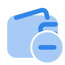 Wallet minus icon, Flat style