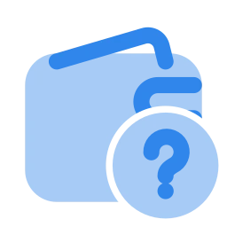 Wallet question icon, Flat style