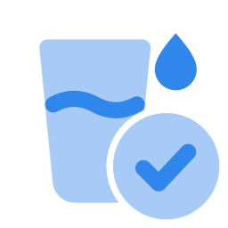 Water intake check icon, Flat style