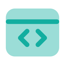 Web dev icon, Flat style
