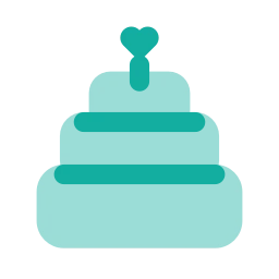 Wedding cake icon, Flat style