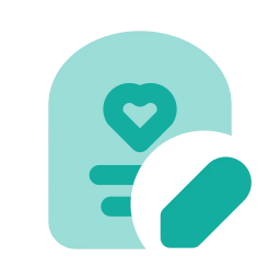 Wedding card edit icon, Flat style