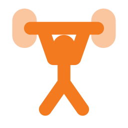 Weightlifter icon, Flat style