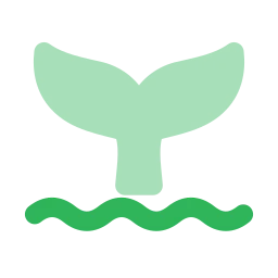 Whale tail icon, Flat style