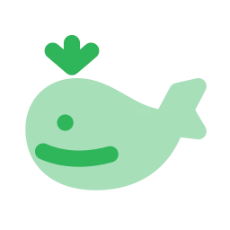 Whale icon, Flat style