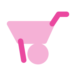 Wheelbarrow icon, Flat style