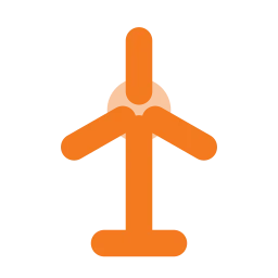Wind turbine icon, Flat style