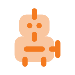 Wind up robot icon, Flat style