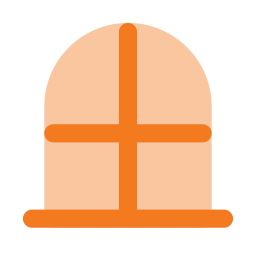 Window arch icon, Flat style