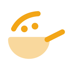 Wok toss icon, Flat style
