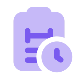 Workout plan clock icon, Flat style