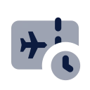 Boarding pass clock icon, Imprint style