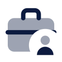 Briefcase user icon, Imprint style