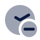 Clock minus icon, Imprint style