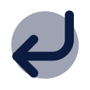 Corner down left icon, Imprint style
