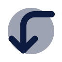 Corner left down icon, Imprint style