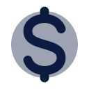 Dollar sign icon, Imprint style