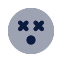 Face dizzy icon, Imprint style