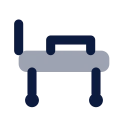 Hospital bed icon, Imprint style