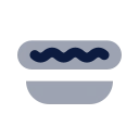 Hot dog icon, Imprint style