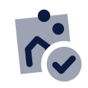 Kids drawing check icon, Imprint style