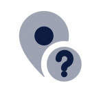 Map pin question icon, Imprint style