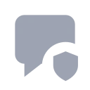 Message square shield icon, Imprint style